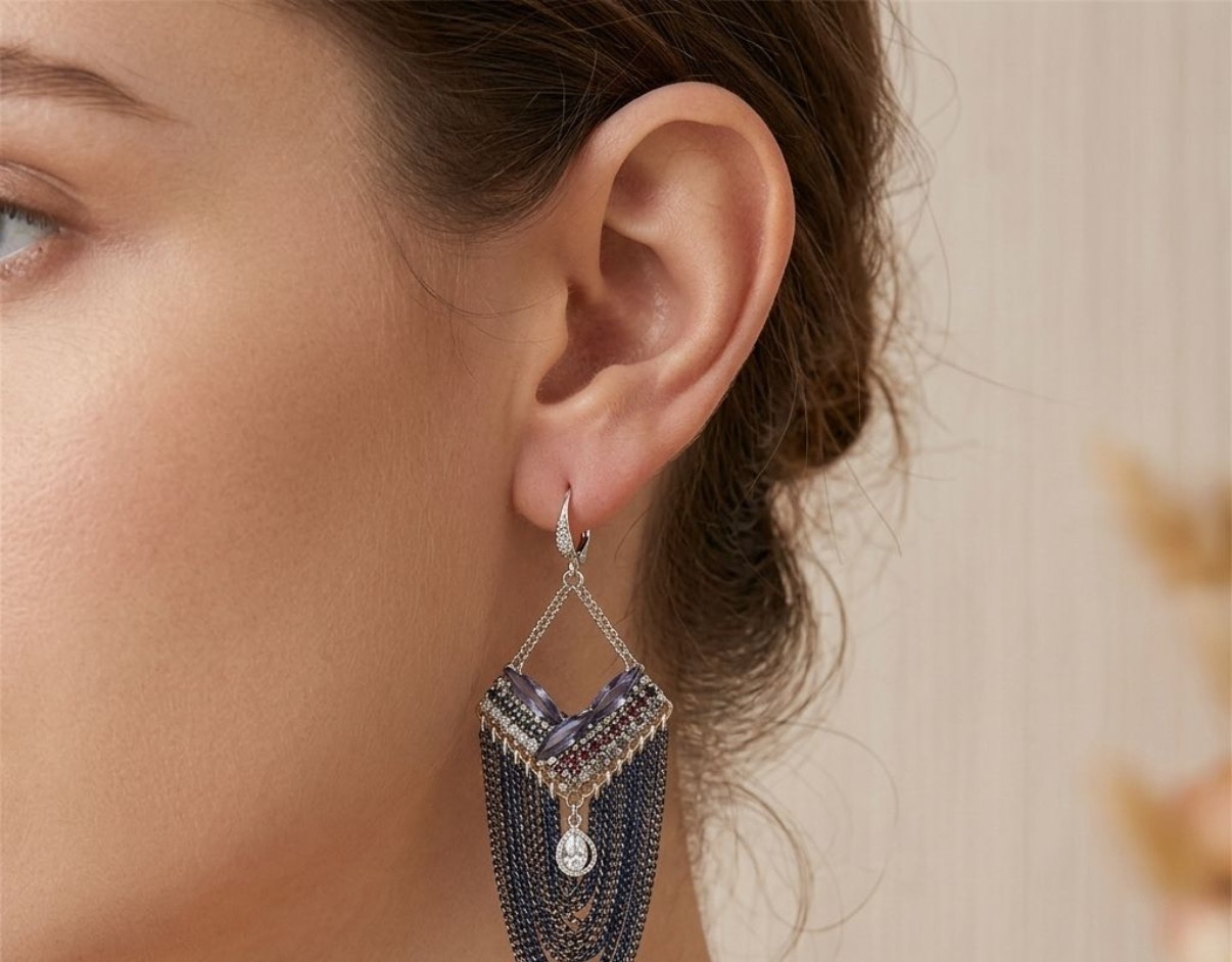 Crystal Earrings - Long Earrings (CRER-102)