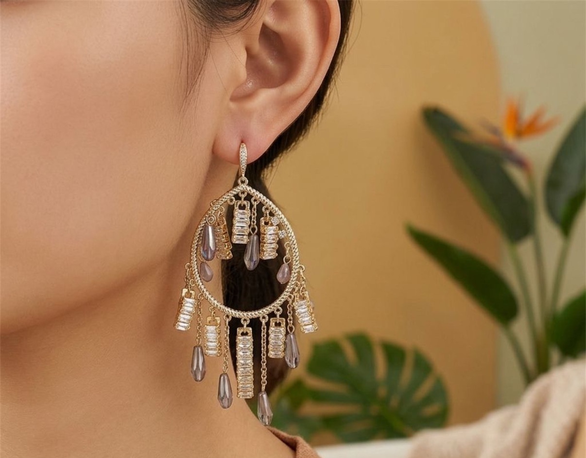 Crystal Earrings - Long Earrings (CRER-106)