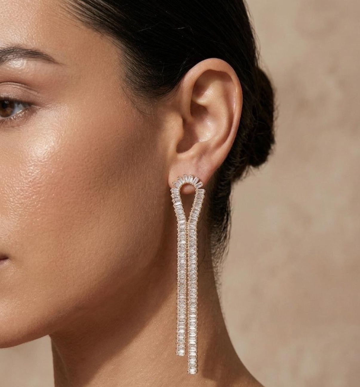 Long Earrings - Golden (FUER-27)