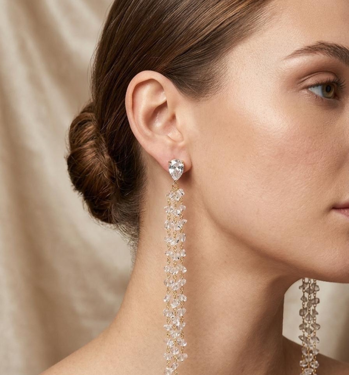 Long Earrings - Golden (FUER-38)