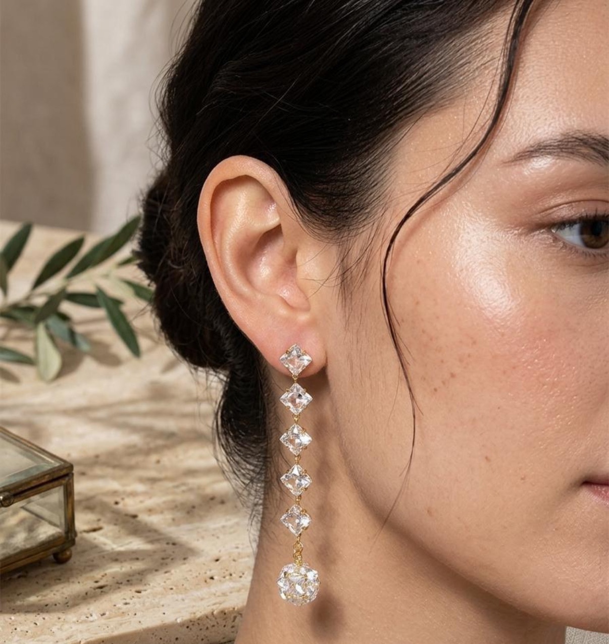 Long Earrings - Golden (FUER-39)