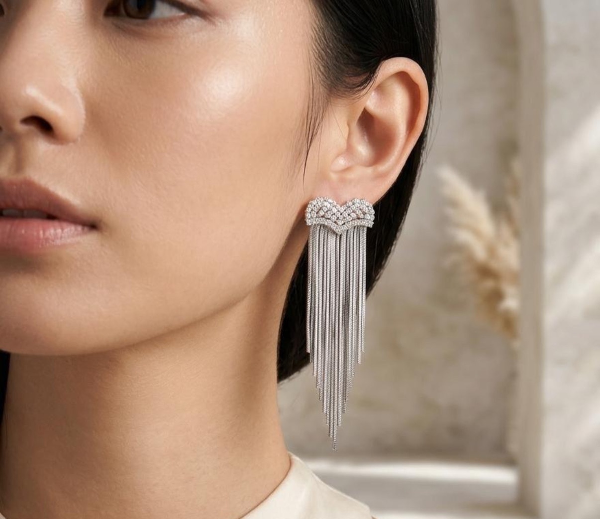Long Earrings - Silver (FUER-70)
